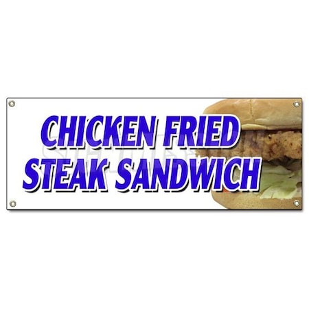 Signmission CHICKEN FRIED STEAK SANDWICH BANNER SIGN sausage gravy fresh crispy B-Chicken Fried Steak Sand